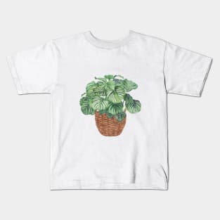 Potted Calathea Orbifolia Plant Kids T-Shirt